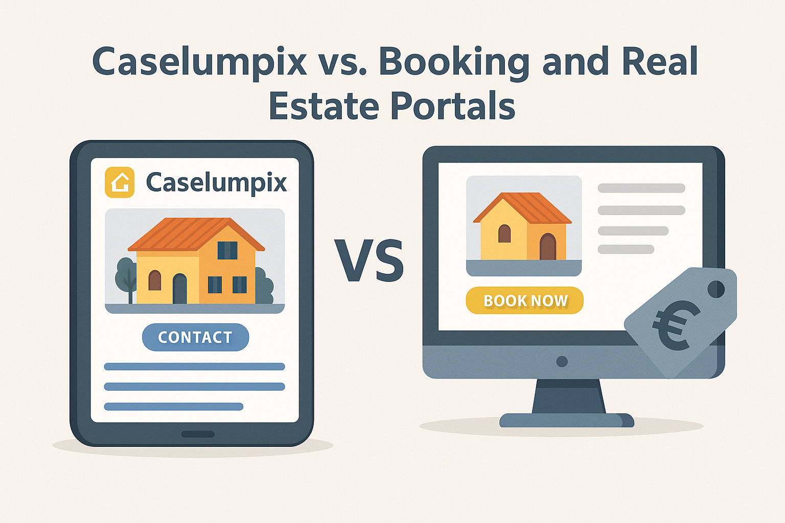 Caselumpix compared to booking and real estate portals
